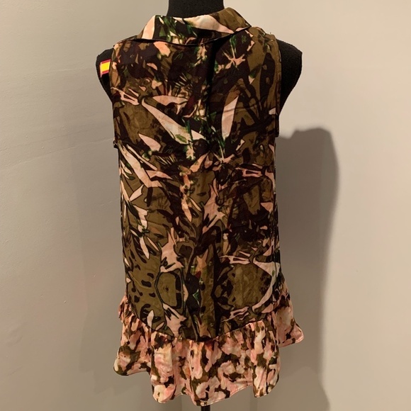 Catherine Catherine Malandrino Flounce Hem Sleeveless Blouse Small NWT - Picture 3 of 5